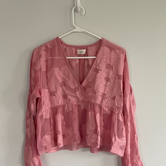Wilfred Pink Floral Deep V Blouse Size XSmall - Picture 3 of 5